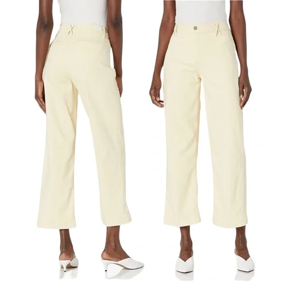 PAIGE Nellie Wide Leg Culotte Jeans in Light Yellow Size 27 - Picture 1 of 16